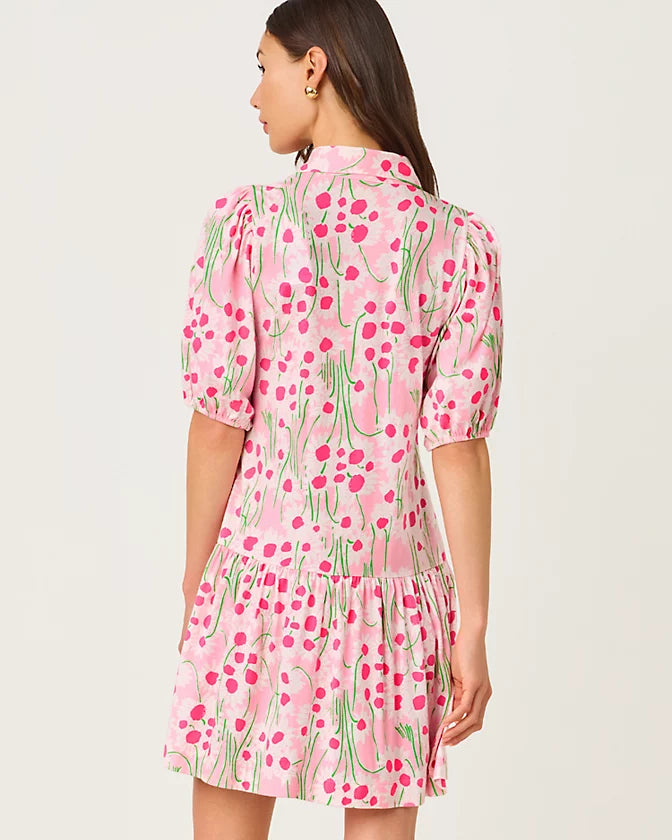 Bingley Dress (Conch Shell Pink Sunny Daisies)