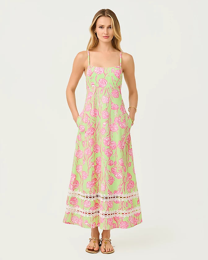 Haliey Midi Dress (Pistachio Macaron Alina)