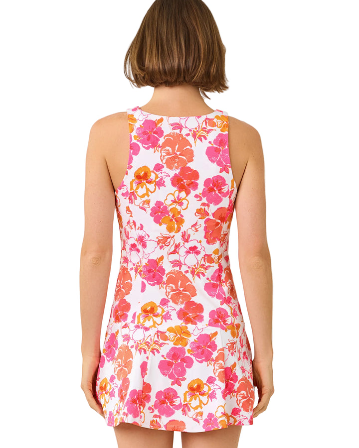 Westley Active Dress UPF 50 (Resort White Pansy Fansy)