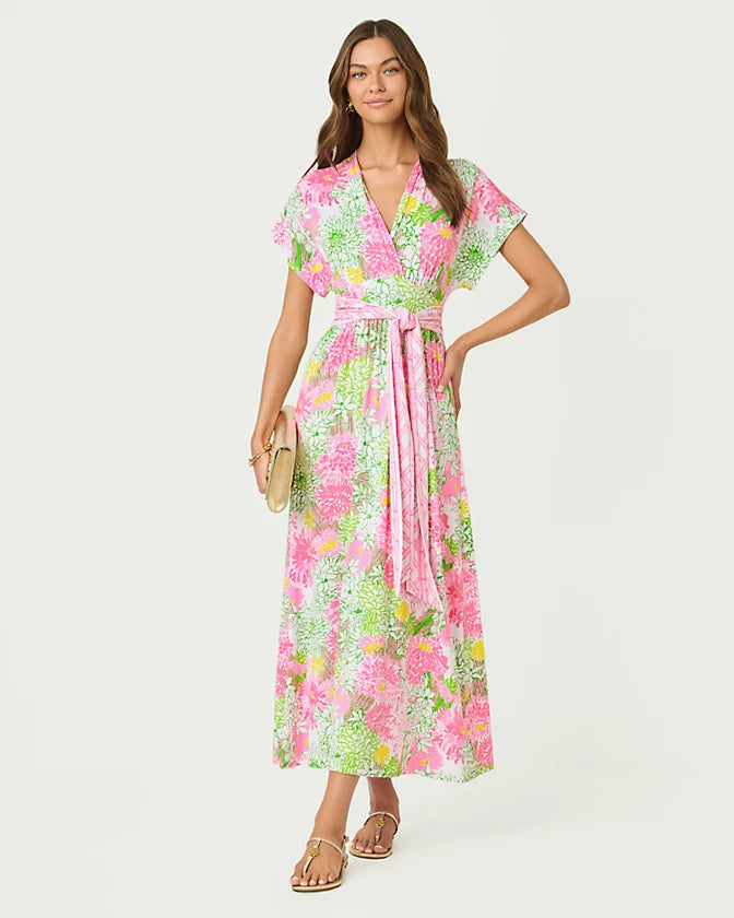 Keenan Maxi Dress (Resort White Mum Patch)