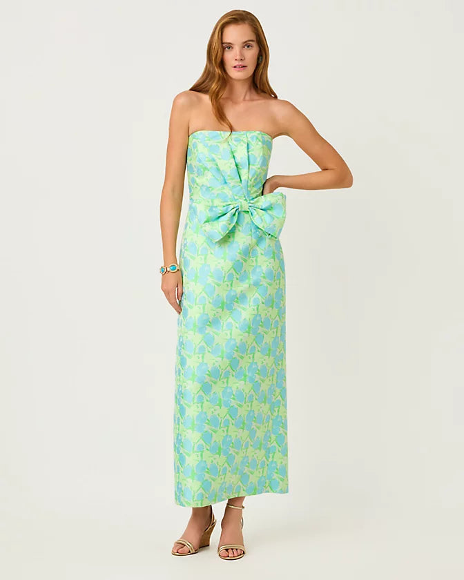 Tiernana Maxi Dress (Capri Blue Tulip Tango)