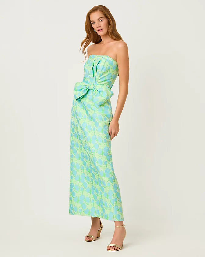 Tiernana Maxi Dress (Capri Blue Tulip Tango)