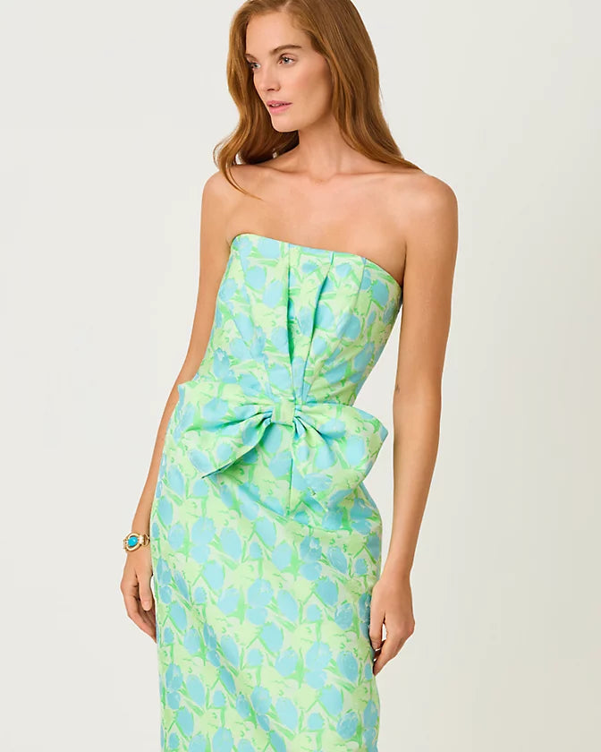 Tiernana Maxi Dress (Capri Blue Tulip Tango)
