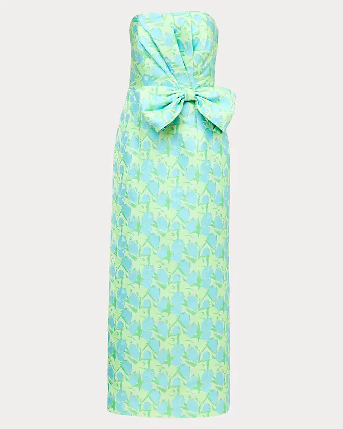 Tiernana Maxi Dress (Capri Blue Tulip Tango)