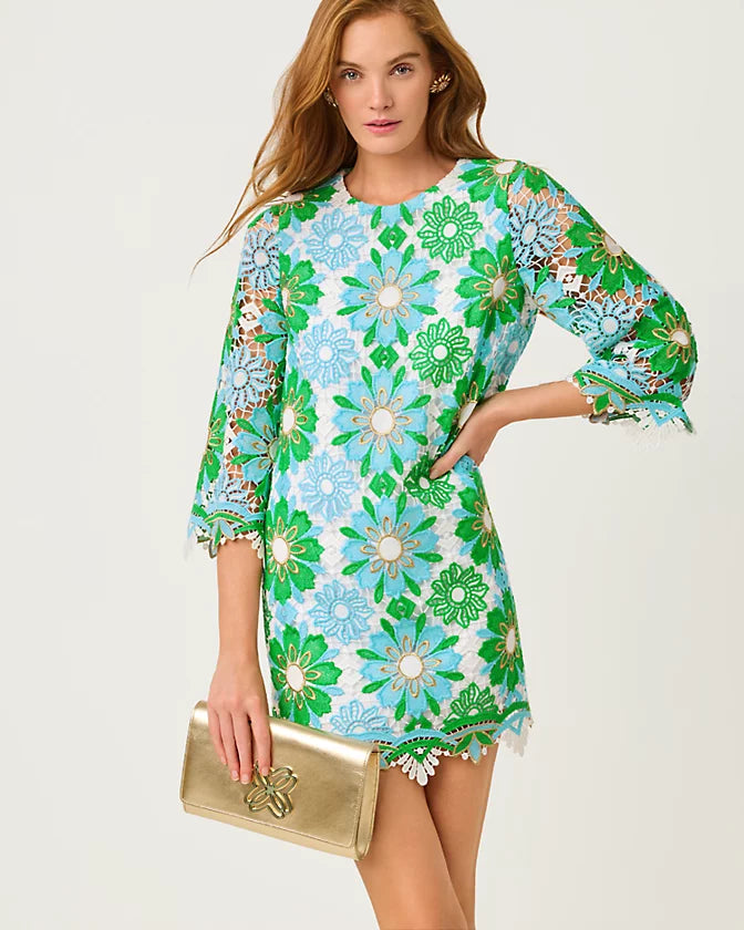 Jouri Lace Dress (Putting Green Sunshine Tile Lace)