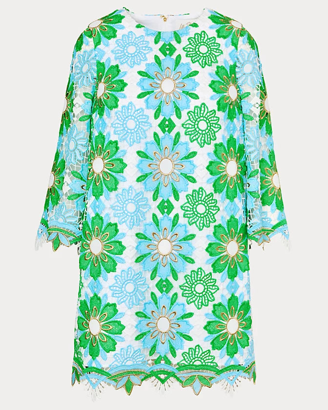 Jouri Lace Dress (Putting Green Sunshine Tile Lace)