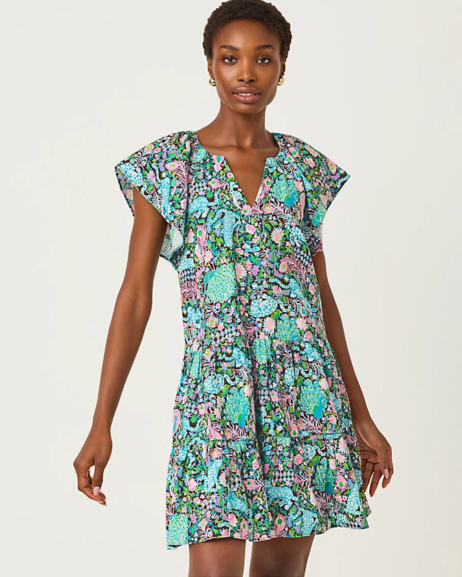 Norella Linen Dress (Multi Royal Zoo)