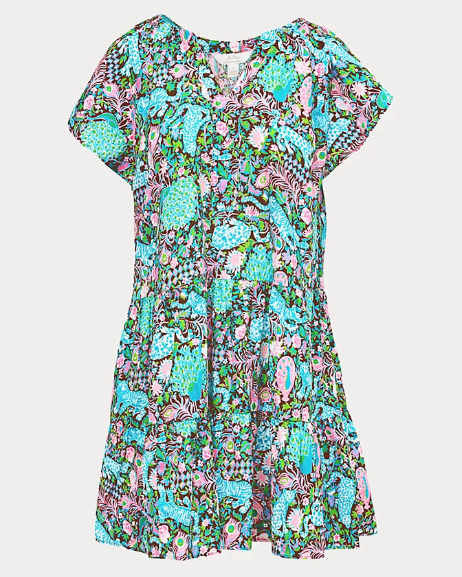 Norella Linen Dress (Multi Royal Zoo)