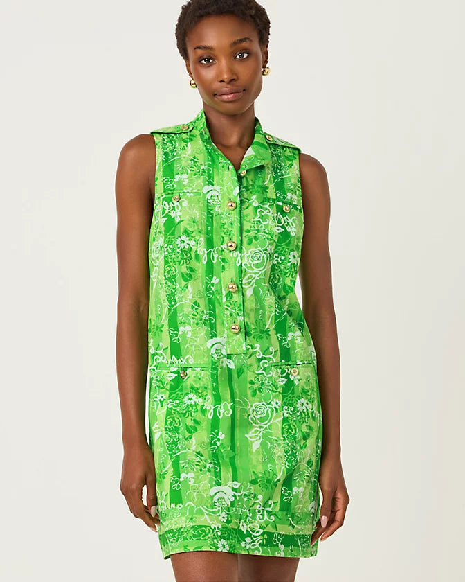 Zorella Shift (Jackfruit Green Roseys Petals)