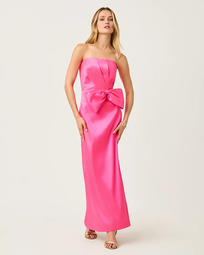 Tiernan Stretch Maxi Dress (Cherry Blossom Pink)