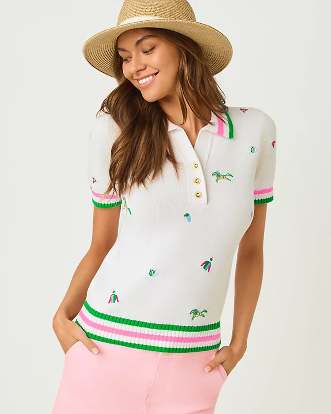 Suzette Sweater (Resort White Derby Ditsy)