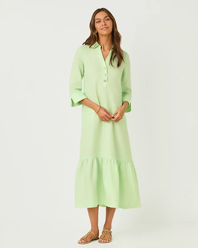 Alora Dress (Pistachio Macaroon Resort White)