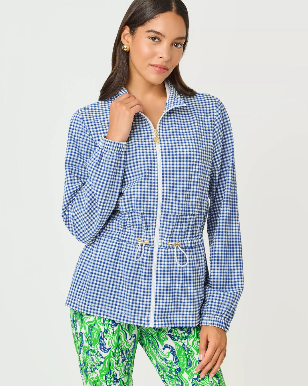 Romilly Performance Jacket (Starlight Navy Mini Performance Gingham)