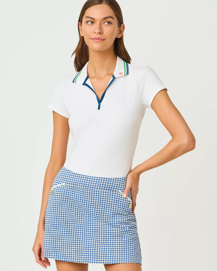 Thera Skort (Starlight Navy Mini Performance Gingham)