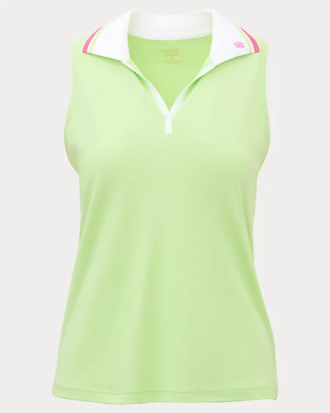 Frida Sleeveless Polo (Pistachio Macaron)