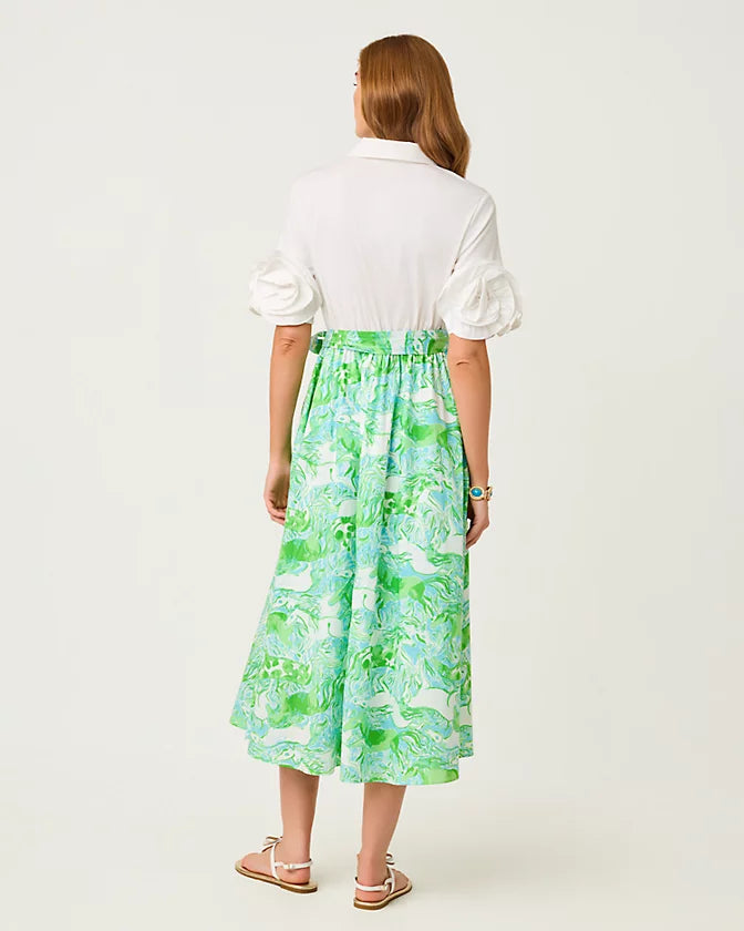 Sonaire Midi Shirtdress (Capri Blue Galloping Gals)