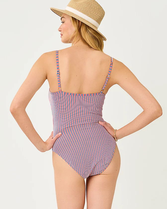 Rhiannan One Piece (Resort White X Paradise Punch X Starlight Navy Seersucker Stripe)