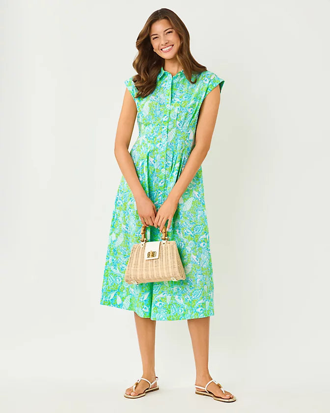 Tonya Midi Shirtdress (Day Dream Blue Throw Me a Line)