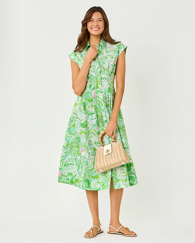 Tonya Midi Shirtdress (Resort White Ship to Shore)