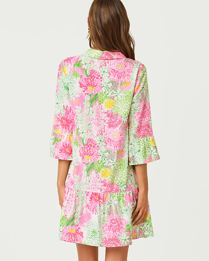 Rayanna Tunic Dress (Resort White Mum Patch)