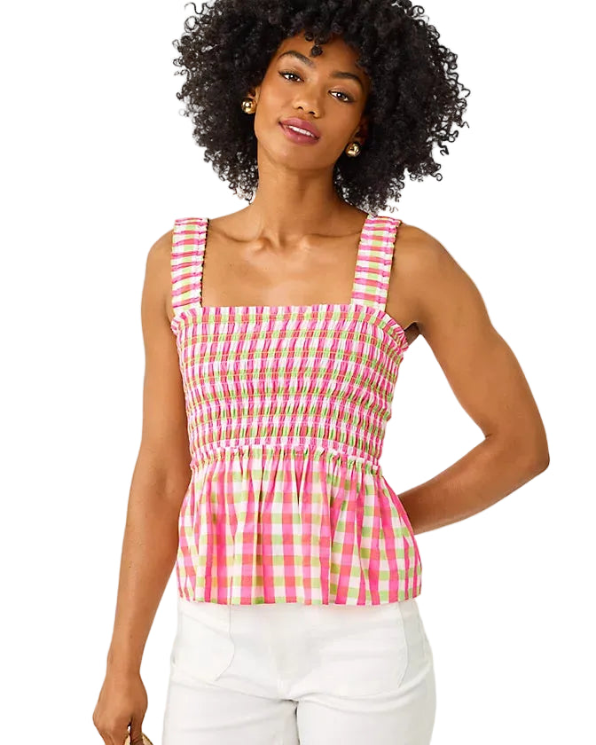 Hadly Smocked Top (Cherry Blossom Pink Summer Lovin Gingham)