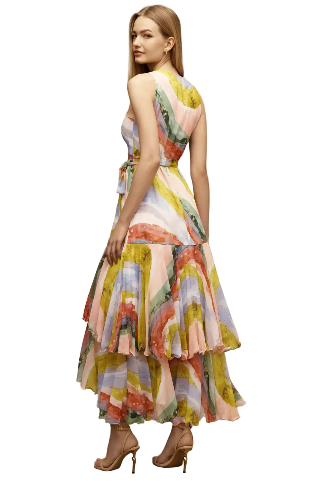 Trinity Dress (Multi Cascade Brushstrokes)