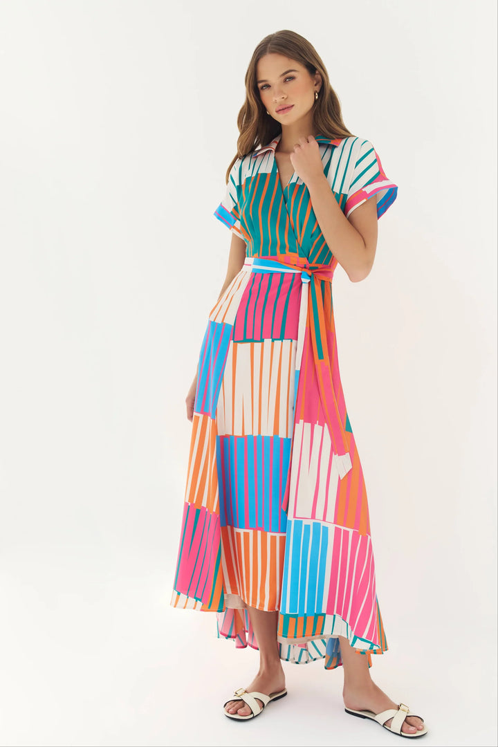 Johnnie Dress (Multi Playful Stripes)
