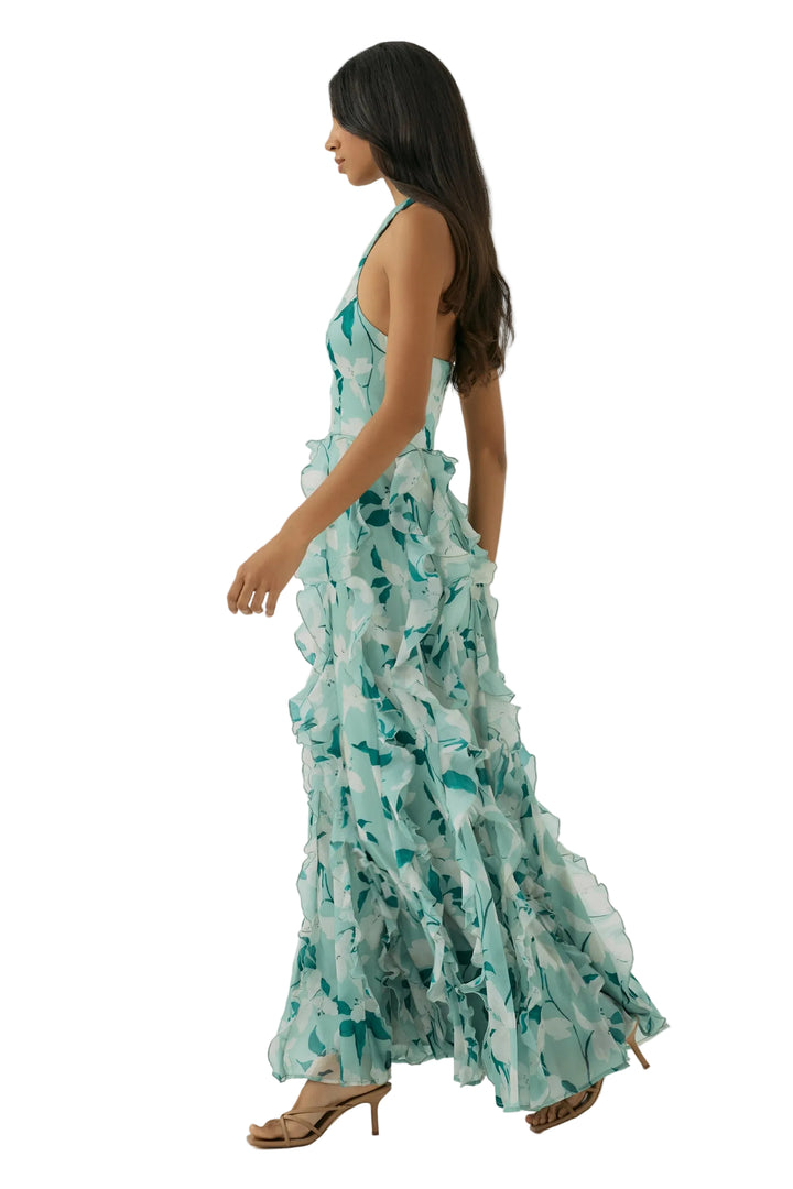 Loulou Dress (Green/Ivory)