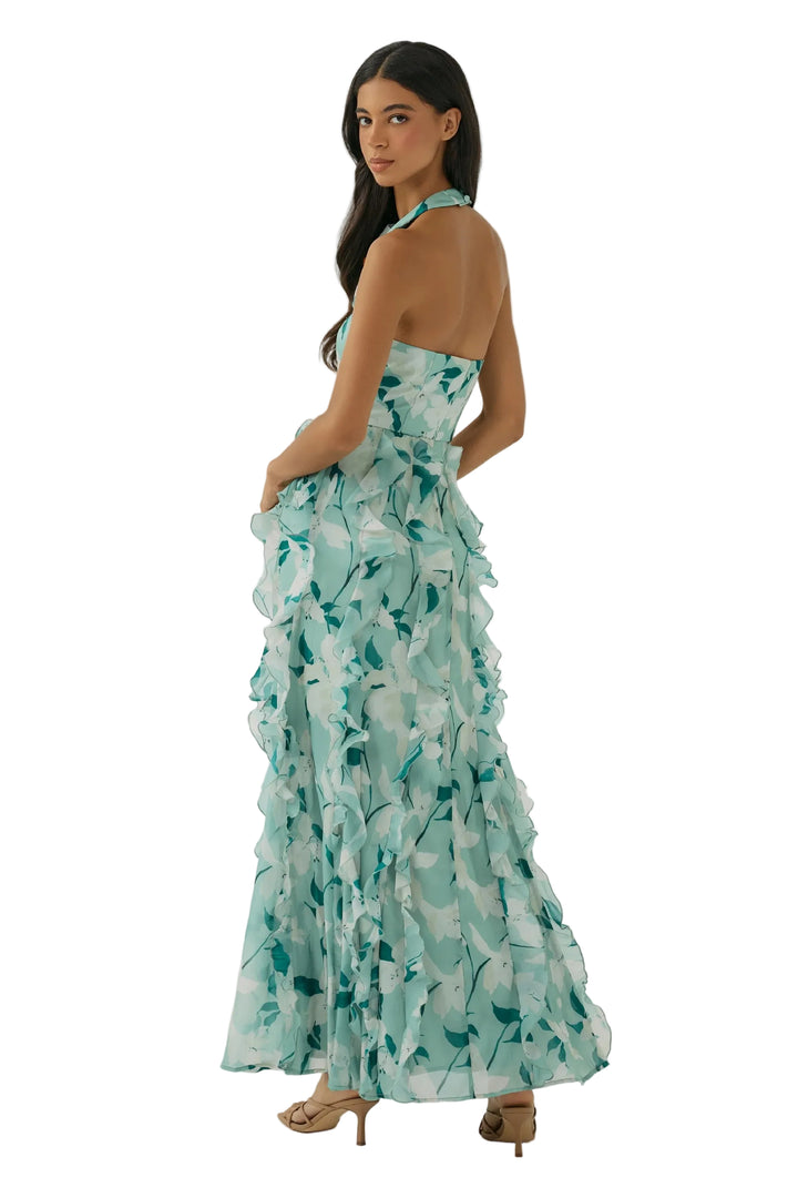 Loulou Dress (Green/Ivory)
