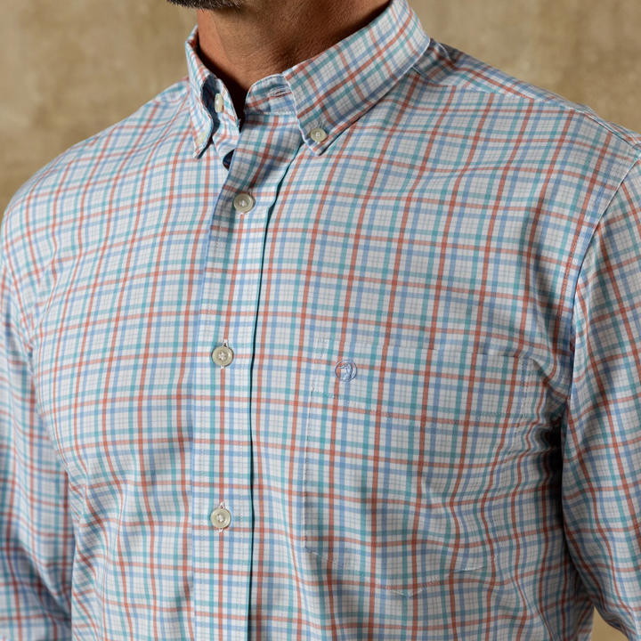 Performance Brody Plaid Sport Shirt (Rosewood)