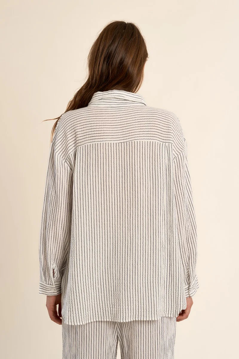 Woven Shirt (Off White/Navy)