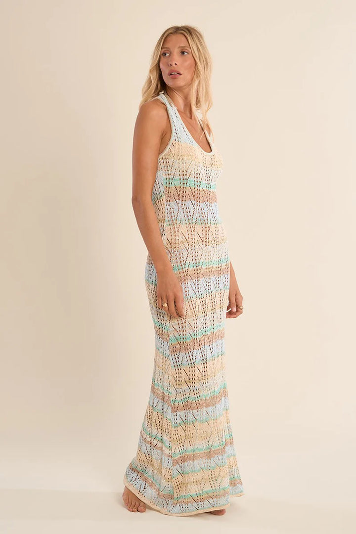 Long Strappy Beach Dress (Green/Blue)