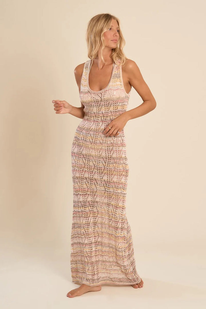 Long Strappy Beach Dress (Pink)