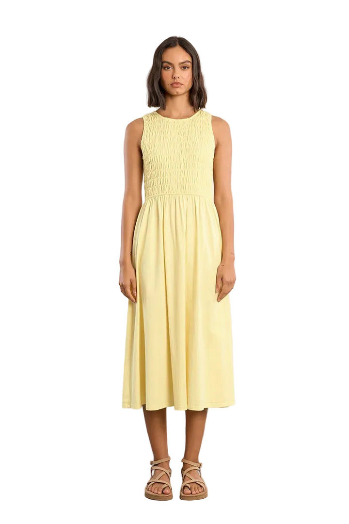 Cotton Smocked Dress (Yellow)