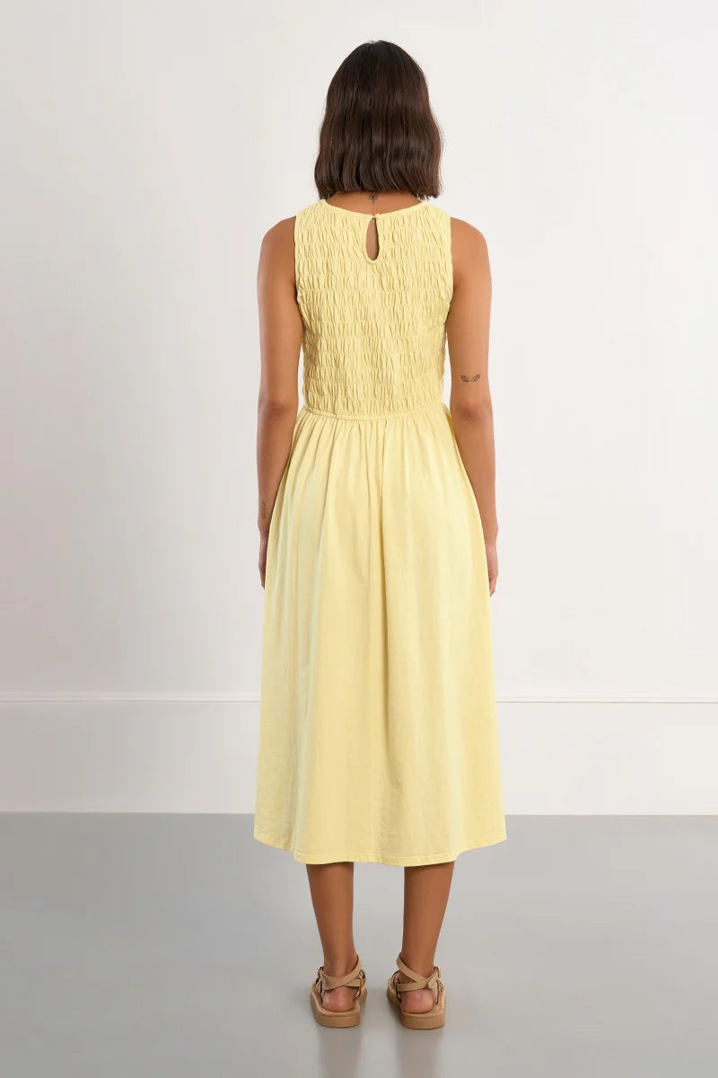 Cotton Smocked Dress (Yellow)