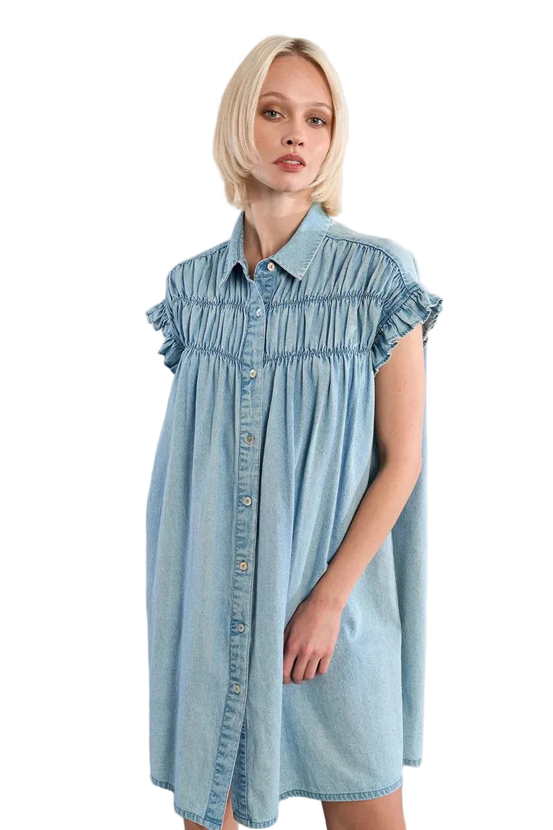 Woven Dress (Denim Blue)