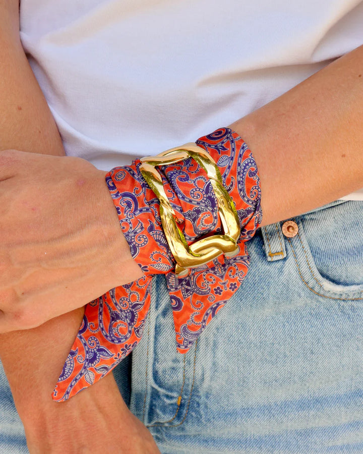 Serafina Scarf Bracelet (Blue Orange)