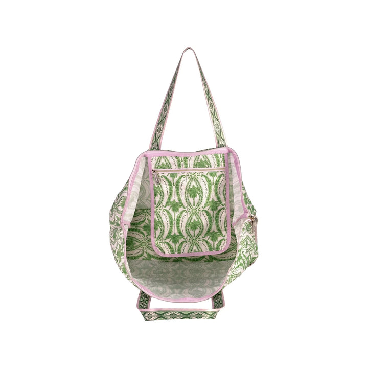 Packable Tote (Textured Palm Stripe)