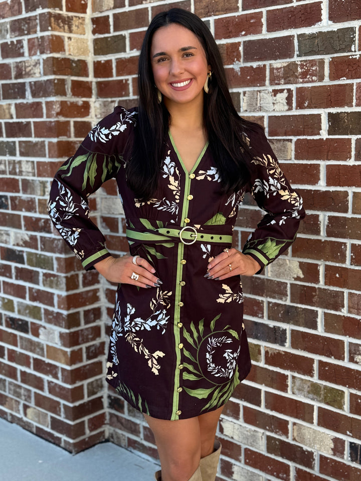 Kaleb Dress (Black Frond)