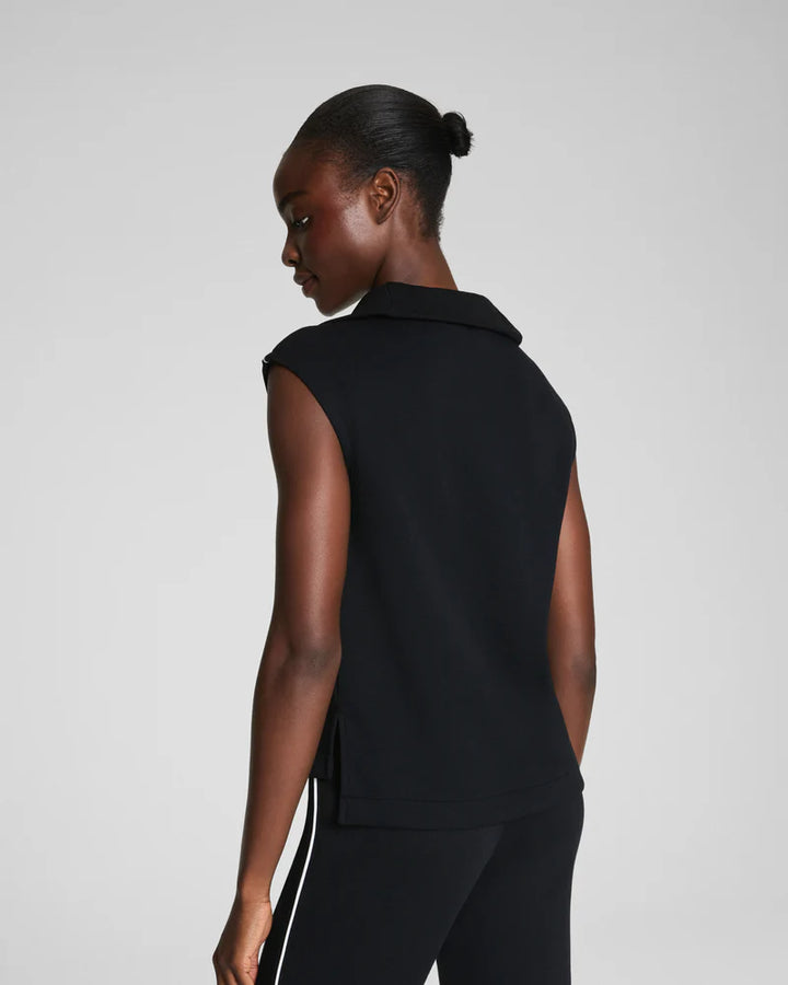 SPANX AirEssentials Pique Sleeveless Half Zip (Very Black)