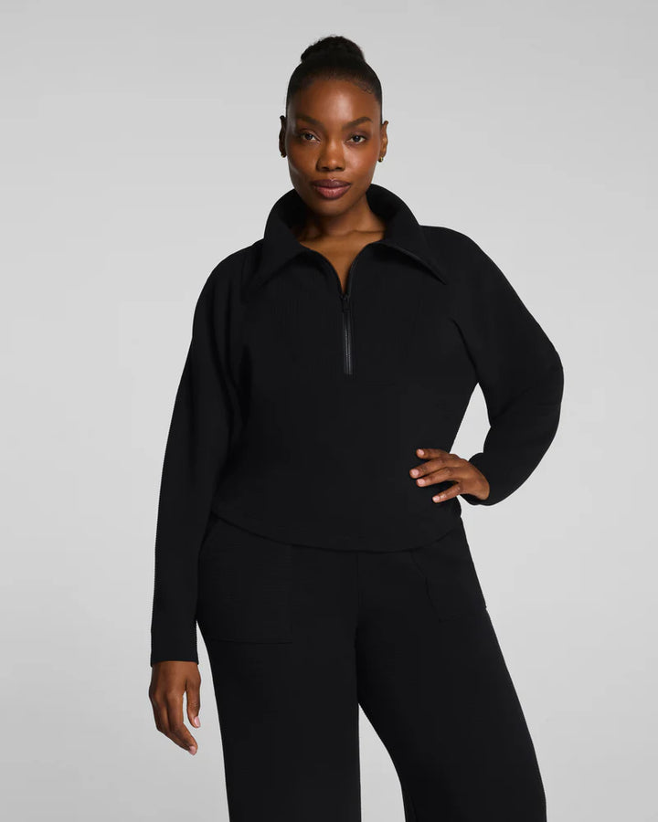 Airessentials French Rib Half Zip (Very Black)