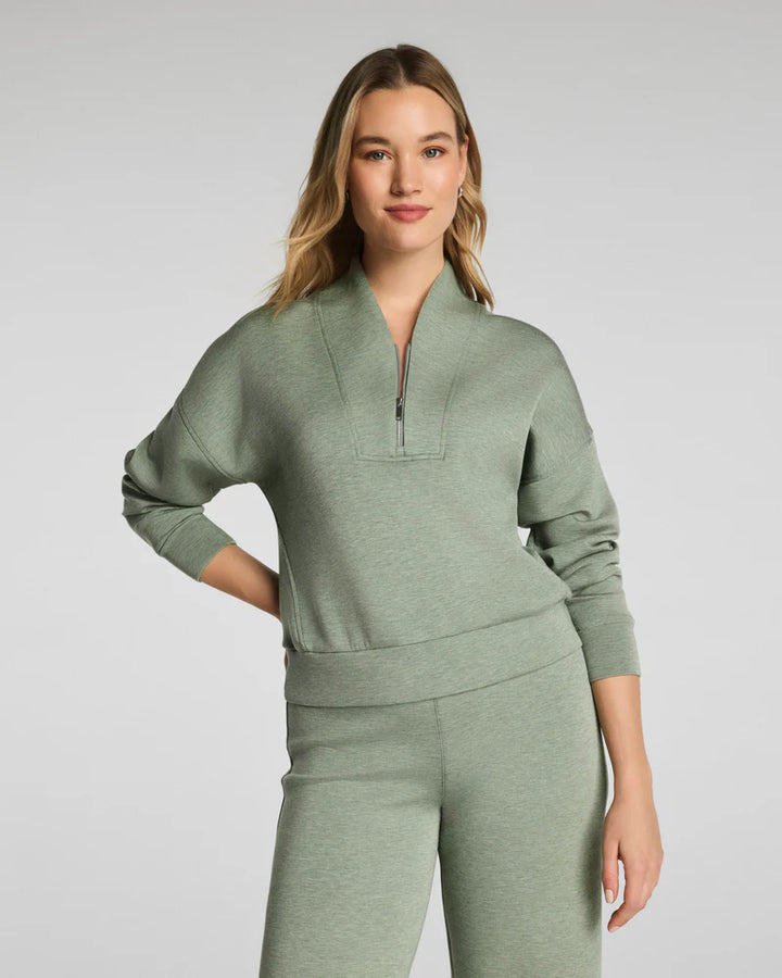 Airessentials Shawl Collar Half Zip (Sage Brush Heather)