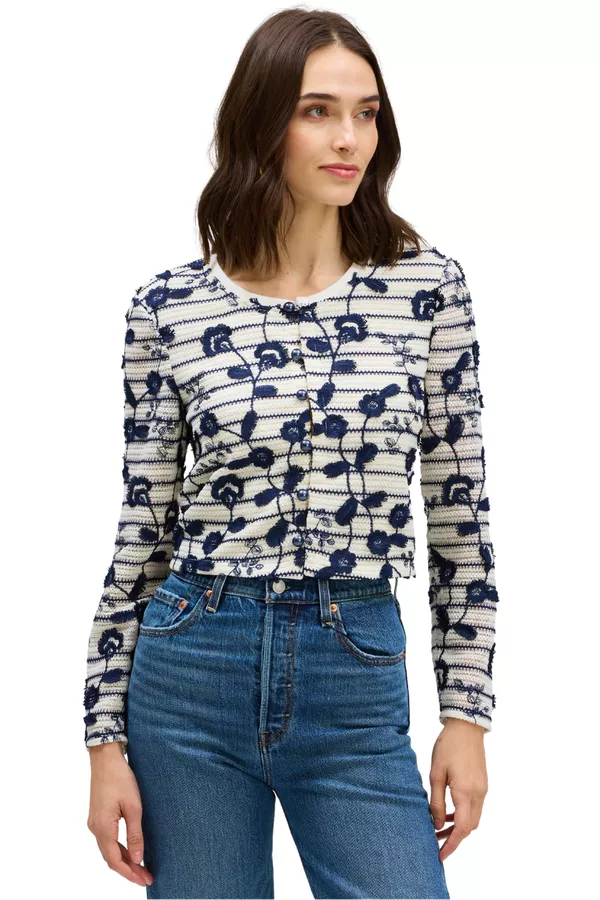 Mariana Cardigan (Cream/Navy)