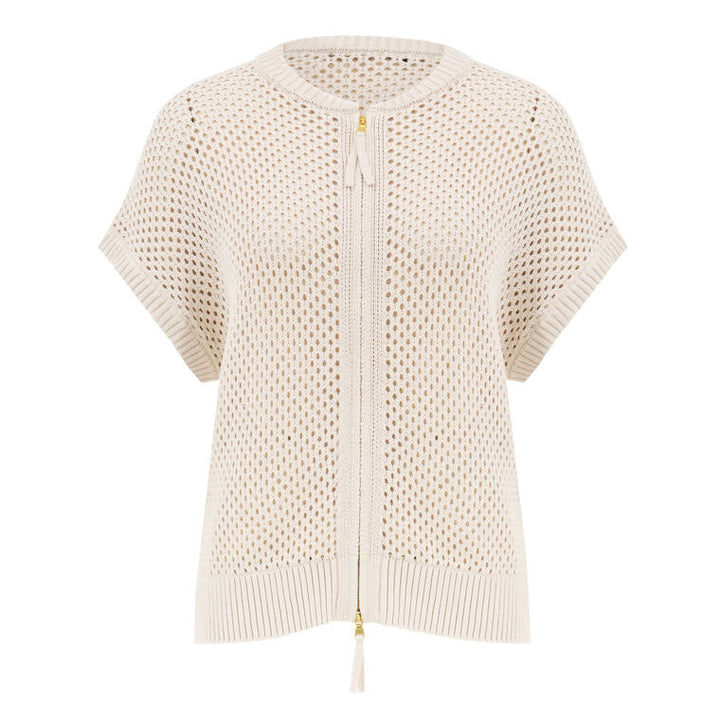 Hana Zip Cardigan (Bonita Beige)