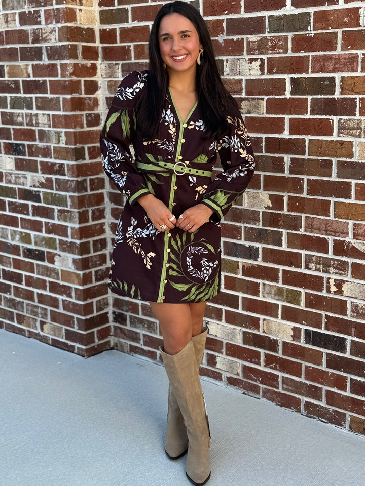 Kaleb Dress (Black Frond)