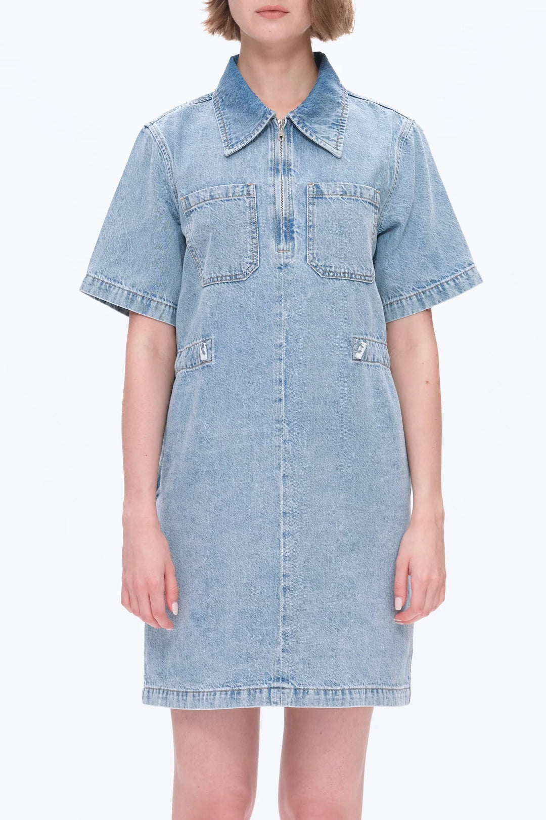 Shirt Dress (Light Blue)