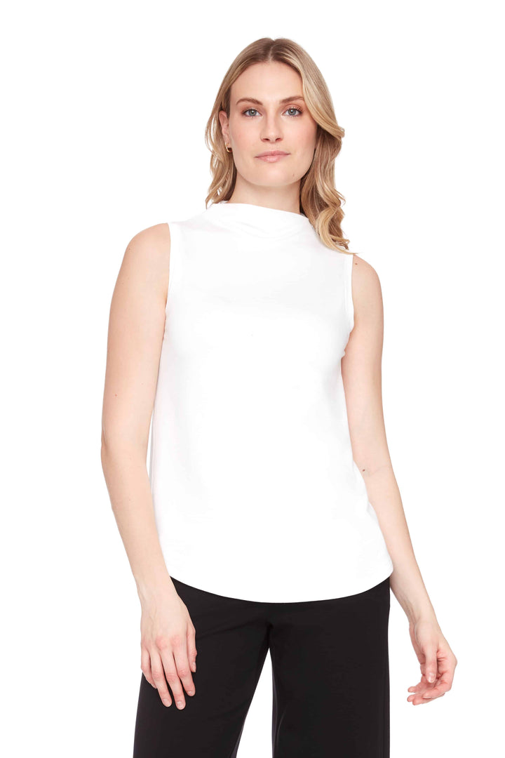Solid Sleeveless Turtleneck Top (Cloud)