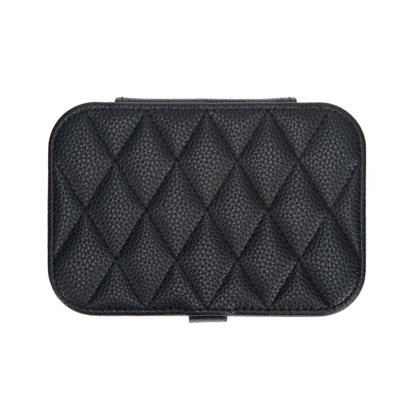 Leah Quilted Travel Jewelry Organizer (Black)