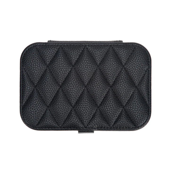 Leah Quilted Travel Jewelry Organizer (Black)