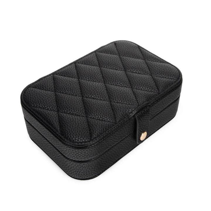 Leah Quilted Travel Jewelry Organizer (Black)